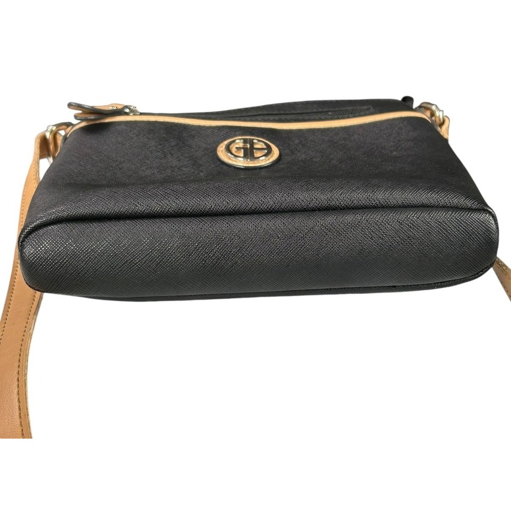 Giani Bernini Purse Womens 9'x9'x2' Crossbody Bag Black Tan Faux Leather Handbag - Picture 6 of 15